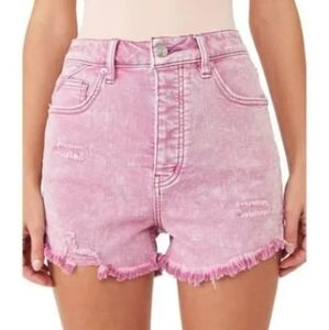 Free People womens size 26 shorts curvy high waist distressed lilac